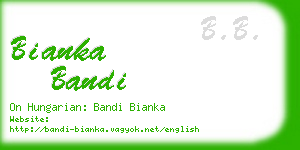 bianka bandi business card